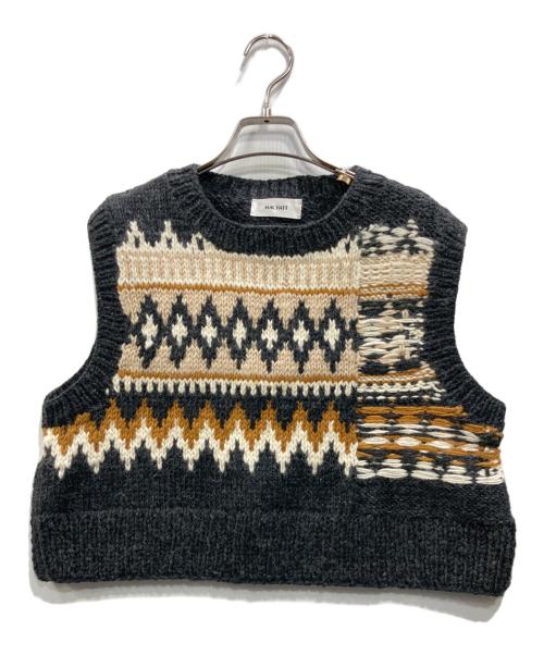 machatt（マチャット）machatt (マチャット) ノルディック柄ニットベスト ダークグレー サイズ:Freeの古着・服飾アイテム