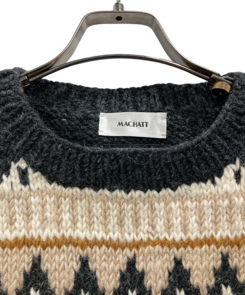 machatt（マチャット）machatt (マチャット) ノルディック柄ニットベスト ダークグレー サイズ:Freeの古着・服飾アイテム