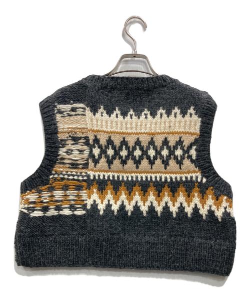 machatt（マチャット）machatt (マチャット) ノルディック柄ニットベスト ダークグレー サイズ:Freeの古着・服飾アイテム