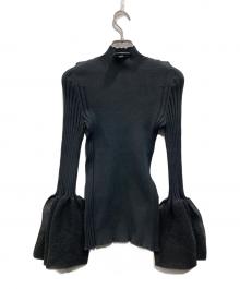 CFCL（シーエフシーエル）の古着「POTTERY LUCENT LONG BELL SLEEVE TOP（ポタリー ルーセント ロング ベルスリーブ トップ）」｜ブラック