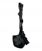 MEERメーア）の古着「TIE LEATHER BALL BAG」｜ブラック