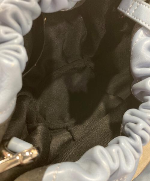 Ameri（アメリ）AMERI (アメリ) LEATHER GATHER MINI BAG ブルーの古着・服飾アイテム