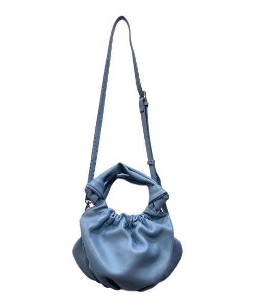 Ameri（アメリ）AMERI (アメリ) LEATHER GATHER MINI BAG ブルーの古着・服飾アイテム