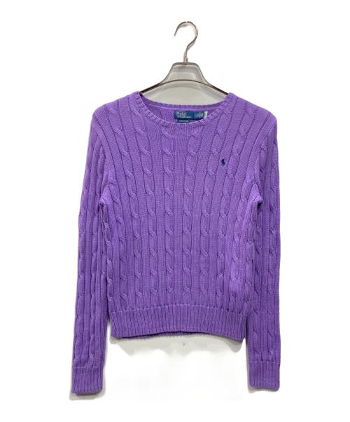 POLO RALPH LAUREN（ポロ・ラルフローレン）POLO RALPH LAUREN (ポロ・ラルフローレン) ケーブルコットンニット パープル サイズ:Lの古着・服飾アイテム