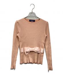 M'S GRACY（エムズグレイシー）の古着「リボンリブニット」｜ピンク