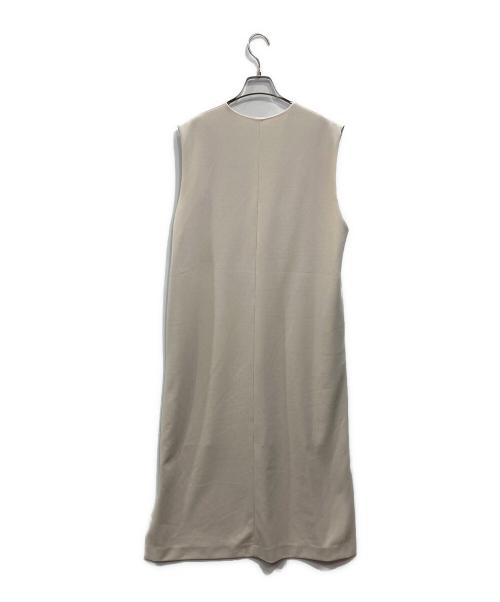 UNFILO（アンフィーロ）UNFILO (アンフィーロ) ジョーゼットジャージーキーネックジャンスカ ベージュ サイズ:Lの古着・服飾アイテム