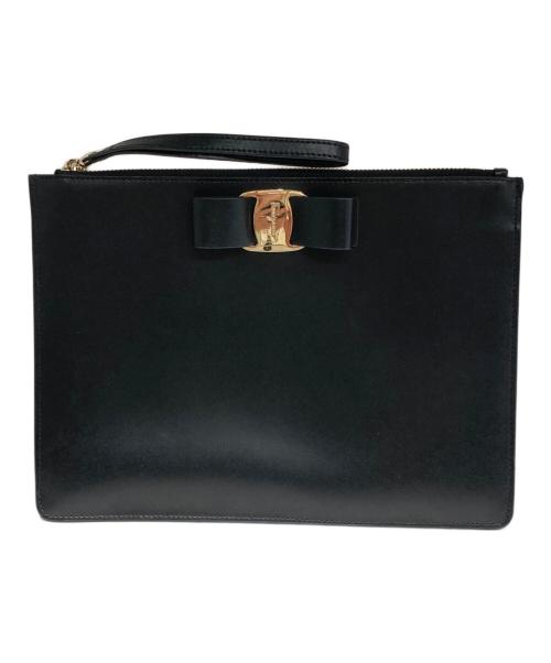 Salvatore Ferragamo（サルヴァトーレ フェラガモ）Salvatore Ferragamo (サルヴァトーレ フェラガモ) ヴァラリボンクラッチバッグ ブラック サイズ:-の古着・服飾アイテム