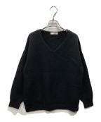 PRODIGALプロディガル）の古着「カシミヤ100％畦編みVネックセーター」｜ブラック