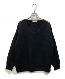 PRODIGAL（プロディガル）の古着「カシミヤ100％畦編みVネックセーター」｜ブラック