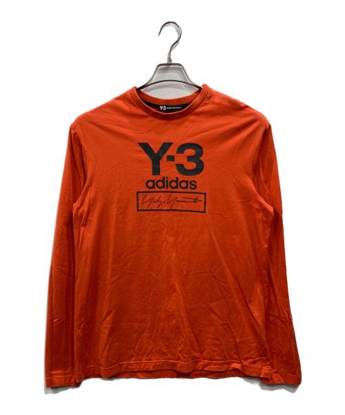 Y-3（ワイスリー）Y-3 (ワイスリー) STACKED LOGO LS TEE レッド サイズ:Sの古着・服飾アイテム