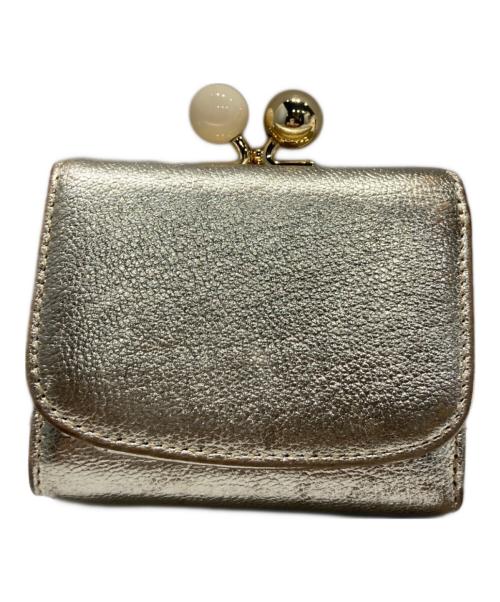 ear PAPILLONNER（イアパピヨネ）ear PAPILLONNER (イアパピヨネ) コラボ3つ折り財布 ゴールドの古着・服飾アイテム