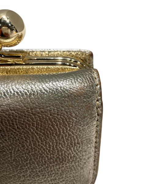 ear PAPILLONNER（イアパピヨネ）ear PAPILLONNER (イアパピヨネ) コラボ3つ折り財布 ゴールドの古着・服飾アイテム