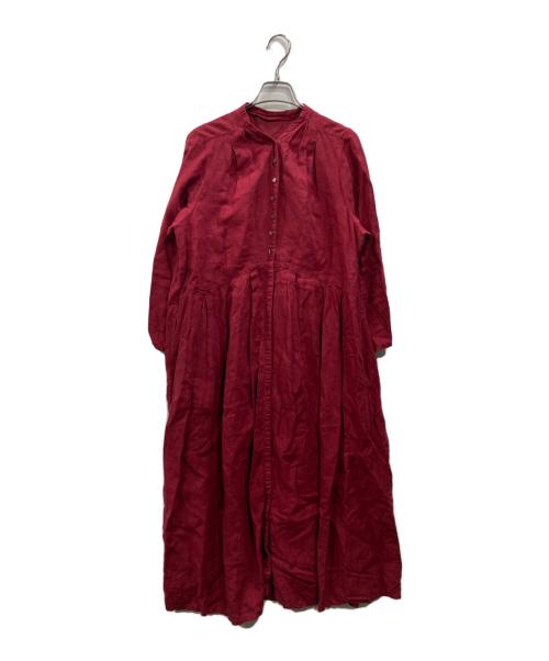 nest Robe（ネストローブ）nest Robe (ネストローブ) リネンワンピース レッド サイズ:Fの古着・服飾アイテム