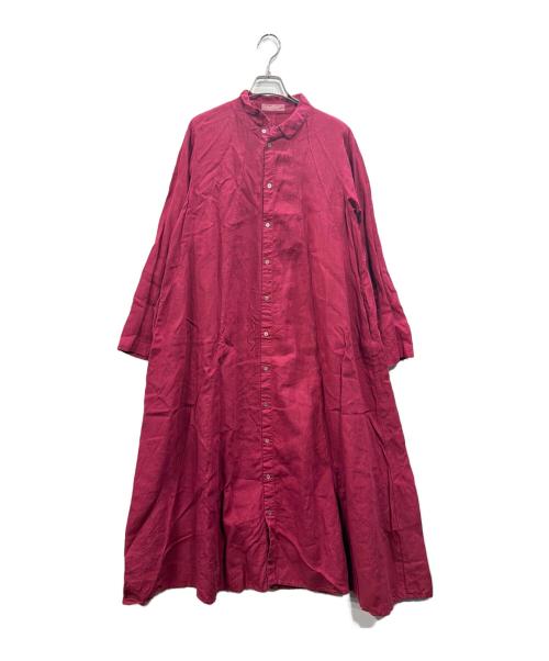 nest Robe（ネストローブ）nest Robe (ネストローブ) リネンシャツワンピース レッド サイズ:Freeの古着・服飾アイテム