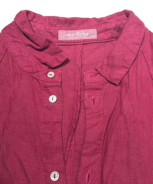nest Robe（ネストローブ）nest Robe (ネストローブ) リネンシャツワンピース レッド サイズ:Freeの古着・服飾アイテム