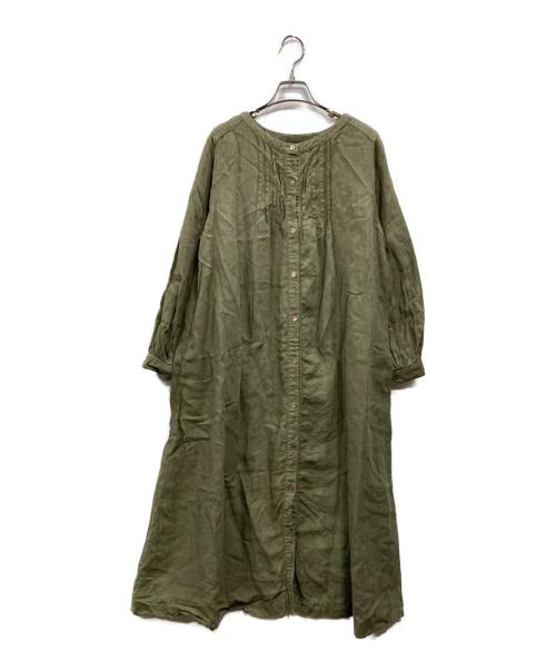 nest Robe（ネストローブ）nest Robe (ネストローブ) リネンシャツワンピース カーキ サイズ:表記なしの古着・服飾アイテム