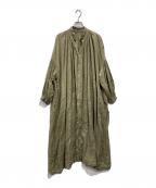 nest Robeネストローブ）の古着「リネンシャツワンピース」｜グリーン
