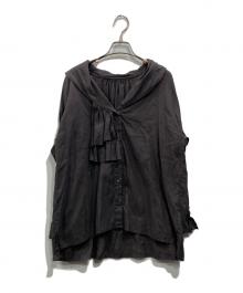 nest Robe（ネストローブ）の古着「UpcycleLino EP blouse」｜チャコールグレー