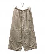 nest Robeネストローブ）の古着「リネン超撥水イージーワイドパンツ」｜ベージュ