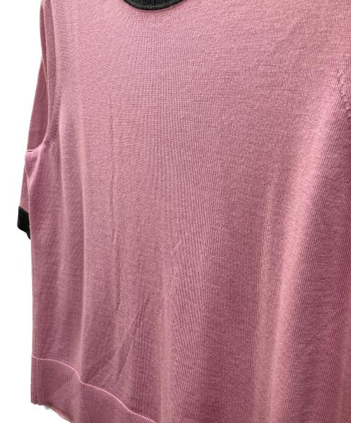 ANAYI（アナイ）ANAYI (アナイ) 配色ウールクルーネック プルオーバー パープル サイズ:38の古着・服飾アイテム