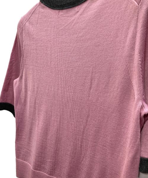 ANAYI（アナイ）ANAYI (アナイ) 配色ウールクルーネック プルオーバー パープル サイズ:38の古着・服飾アイテム
