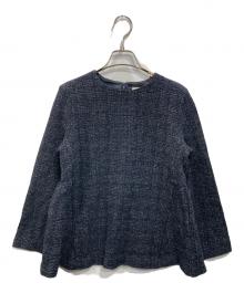 UNITED ARROWS TOKYO（ユナイテッドアローズトウキョウ）の古着「ミックスツイード バックペプラムブラウス」｜ネイビー
