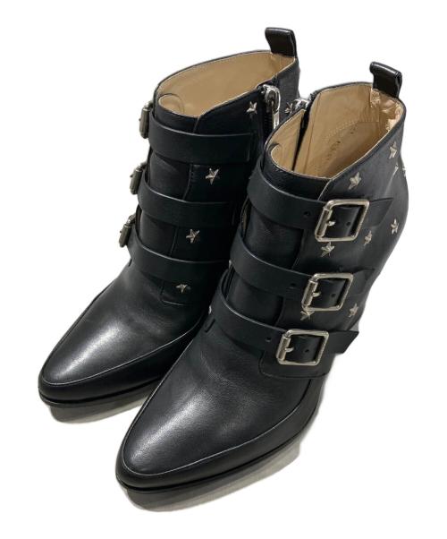 JIMMY CHOO（ジミーチュウ）JIMMY CHOO (ジミーチュウ) ショートブーツ ブラック サイズ:36 1/2の古着・服飾アイテム