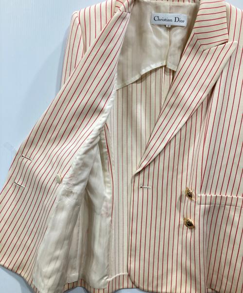 Christian Dior（クリスチャン ディオール）Christian Dior (クリスチャン ディオール) ウールセットアップ アイボリー×ピンク サイズ:11の古着・服飾アイテム