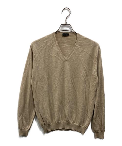 PRADA（プラダ）PRADA (プラダ) Vネックニット ベージュ サイズ:50の古着・服飾アイテム