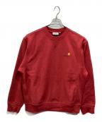 Carhartt WIPカーハート ワーク イン プログレス）の古着「アメリカン スクリプト スウェットシャツ」｜レッド