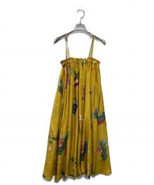 CABAN（キャバン）の古着「プリントフレアスカート」｜イエロー