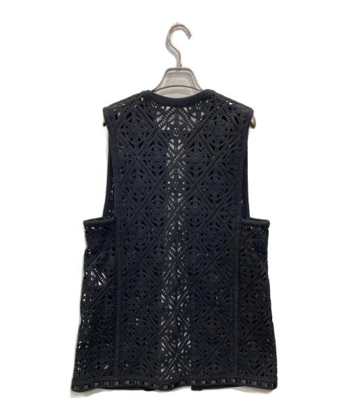 BALLSEY（ボールジィ）BALLSEY (ボールジィ) サークルモチーフエンブロイダリー クルーネックジレ ブラック サイズ:Sの古着・服飾アイテム