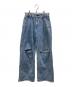 X-girl（エックスガール）の古着「KNEE SLIT W LEG DENIM PT」｜ブルー