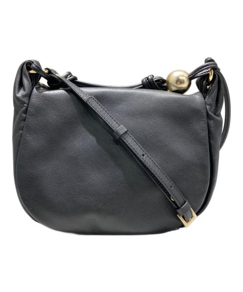 russet（ラシット）russet (ラシット) BEARDSLEY (ビアズリー) レザーショルダーバッグ ブラックの古着・服飾アイテム