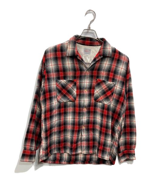 BRENT（ブレント）BRENT (ブレント) オープンカラーチェックシャツ レッド サイズ:SIZE Mの古着・服飾アイテム