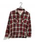 BRENT（ブレント）の古着「オープンカラーチェックシャツ」｜レッド