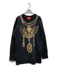 Vivienne Westwood RED LABEL（ヴィヴィアンウエストウッドレッドレーベル）の古着「ラバージュエリーネックレスプリントスウェット」｜ブラック