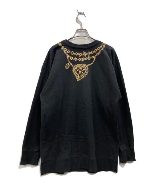 Vivienne Westwood RED LABEL（ヴィヴィアンウエストウッドレッドレーベル）Vivienne Westwood RED LABEL (ヴィヴィアンウエストウッドレッドレーベル) ラバージュエリーネックレスプリントスウェット ブラック サイズ:00の古着・服飾アイテム