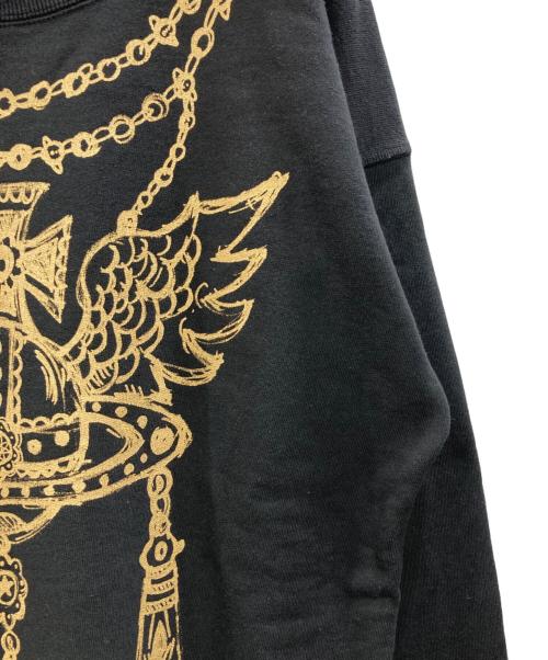 Vivienne Westwood RED LABEL（ヴィヴィアンウエストウッドレッドレーベル）Vivienne Westwood RED LABEL (ヴィヴィアンウエストウッドレッドレーベル) ラバージュエリーネックレスプリントスウェット ブラック サイズ:00の古着・服飾アイテム