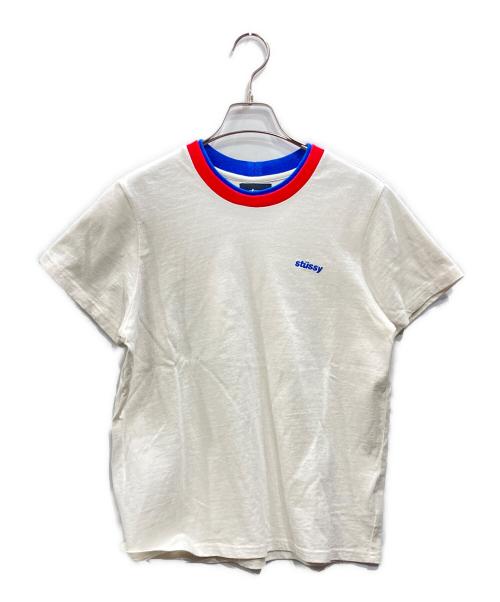 stussy（ステューシー）stussy (ステューシー) Front Logo Ringer Tee ホワイト サイズ:Sの古着・服飾アイテム