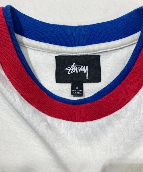 stussy（ステューシー）stussy (ステューシー) Front Logo Ringer Tee ホワイト サイズ:Sの古着・服飾アイテム