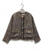 F by ROSSO URBAN RESEARCHエフ バイ ロッソ アーバンリサーチ）の古着「ノーカラーツイードジャケット」｜ブラック