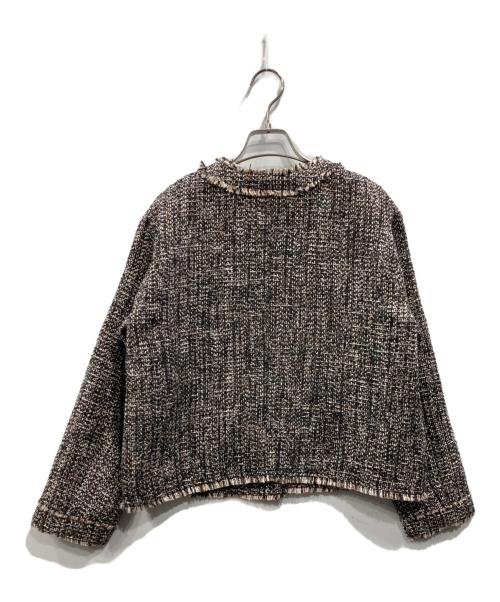 F by ROSSO URBAN RESEARCH（エフ バイ ロッソ アーバンリサーチ）F by ROSSO URBAN RESEARCH (エフ バイ ロッソ アーバンリサーチ) ノーカラーツイードジャケット ブラック サイズ:FREEの古着・服飾アイテム