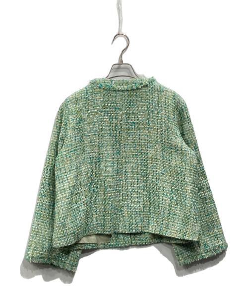 ReFLEcT（リフレクト）Reflect (リフレクト) ファンシーツイードジャケット グリーン サイズ:Mの古着・服飾アイテム