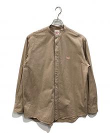 DANTON（ダントン）の古着「バンドカラーシャツ」｜ベージュ