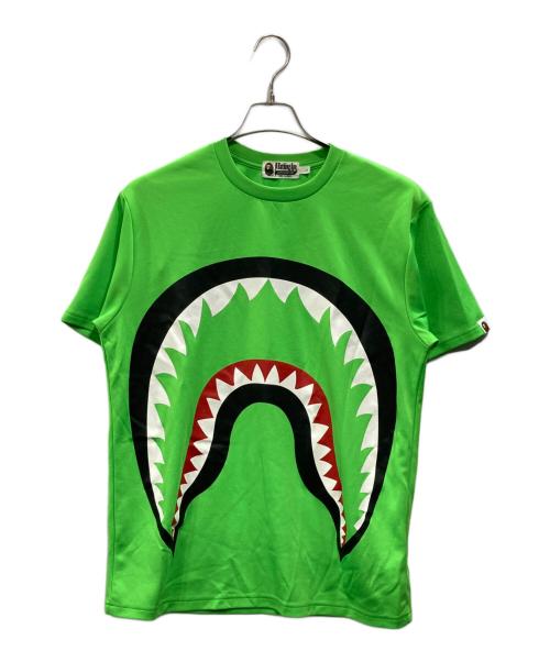 A BATHING APE（ア ベイシング エイプ）A BATHING APE (ア ベイシング エイプ) シャークプリントTシャツ グリーン サイズ:Lの古着・服飾アイテム