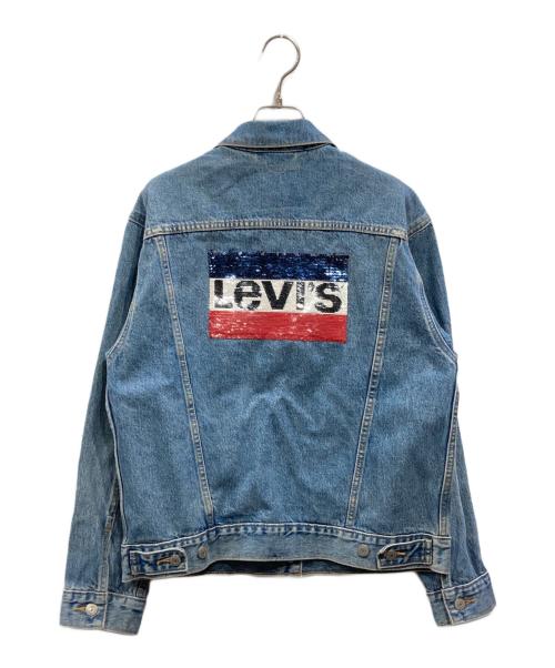 LEVI'S PReMIUM（リーバイス プレミアム）LEVI'S PReMIUM (リーバイス プレミアム) EX-BOYFRIEND TRUCKER RELAXED FIT スカイブルー サイズ:Mの古着・服飾アイテム