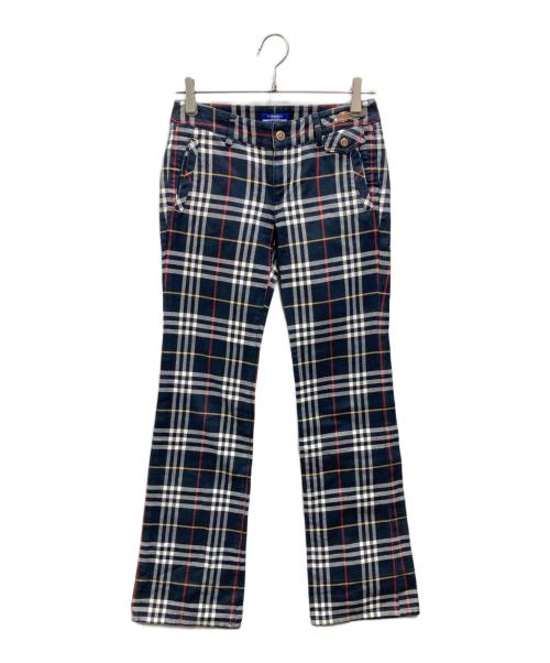 BURBERRY BLUE LABEL（バーバリー ブルー レーベル）BURBERRY BLUE LABEL (バーバリー ブルー レーベル) ノヴァチェックパンツ ネイビー サイズ:38の古着・服飾アイテム