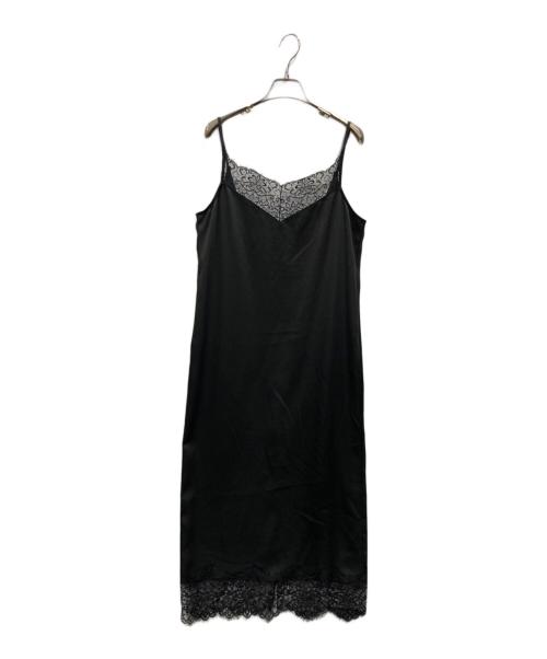 Whim Gazette（ウィムガゼット）Whim Gazette (ウィムガゼット) レースロングキャミ ブラック サイズ:Fの古着・服飾アイテム
