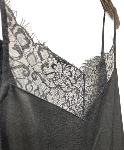 Whim Gazette（ウィムガゼット）Whim Gazette (ウィムガゼット) レースロングキャミ ブラック サイズ:Fの古着・服飾アイテム